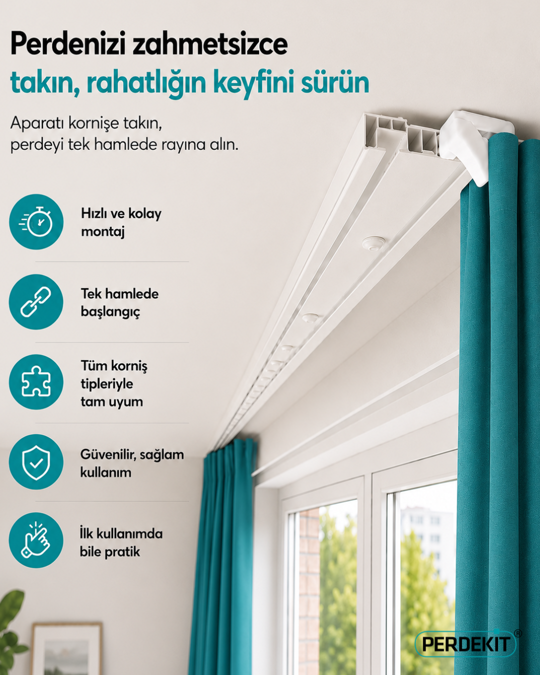 Saatlerce korniş eziyetini Perdekit ile bitti